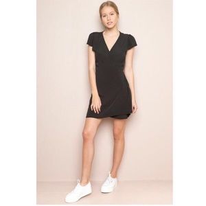 Brandy Melville Black Cotton Wrap-Dress
